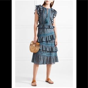 Sea  “Rosalie “ ruffle voile midi dress